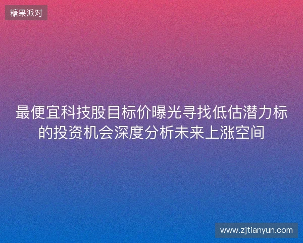 最便宜科技股目标价曝光寻找低估潜力标的投资机会深度分析未来上涨空间